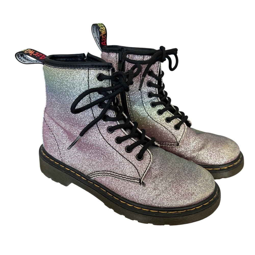 Dr Martens 1460 Rainbow Glitter Lace‎ Up Ankle Boots Kids US 2 UK 1 EU 33